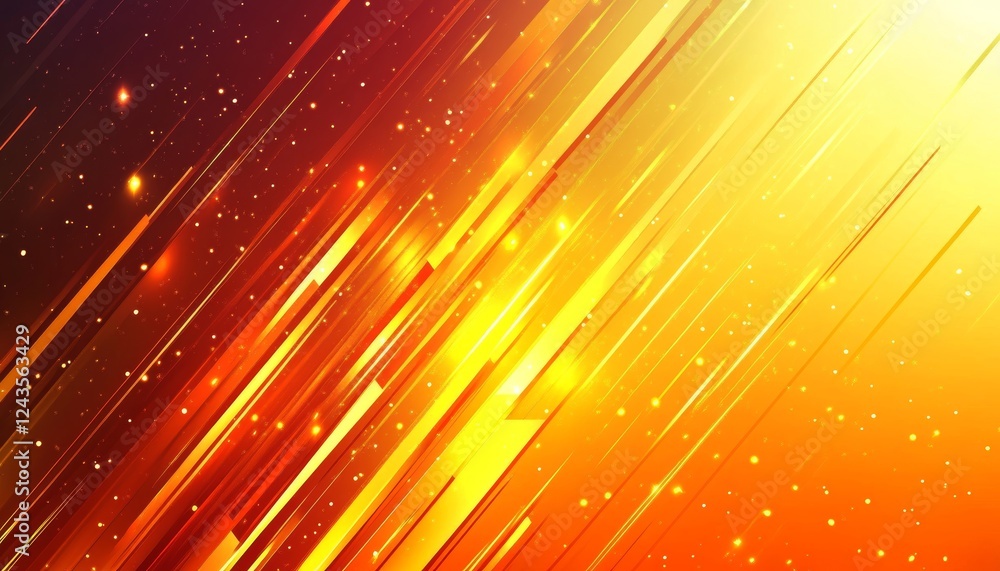 Poster Fiery Red Diagonal Curved Lines Creating Energetic Abstract Geometric Background Vector Design