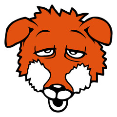 Fox Tired Eyes Exhausted Sleepy Sweet Funny Cool Design Lover Art Vector Illustration Card T-Shirt Poster Sticker Graphic Print Decorative Drawing Isolated Logo Decoration Symbol Creative Cool Style
