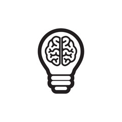 Idea lightbulb icon. Inspiration creativity lamp vector icon