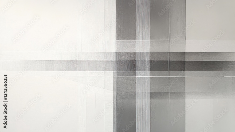 Poster Soft gray pencil strokes create a delicate gradient effect in abstract composition