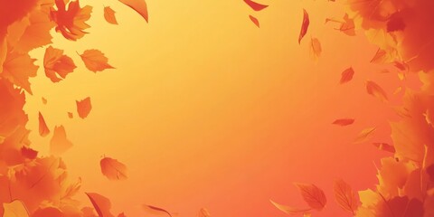 Orange and Yellow Autumn Leaves Falling Background
