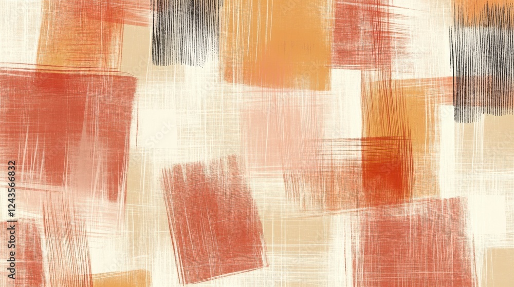 Fototapete elegant muted grid lines with smooth pencil strokes in warm earth tones create a calming composition