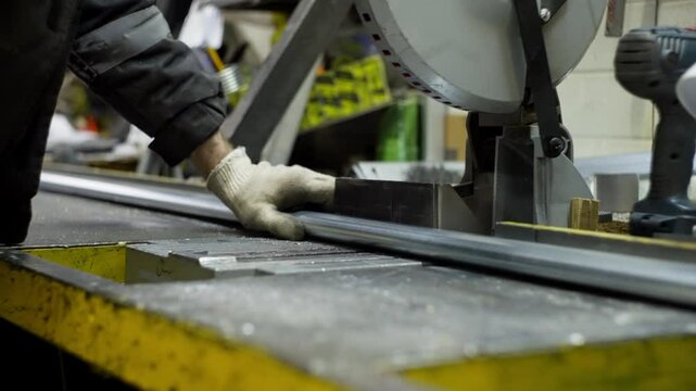 Close-up of cutting metal with a machine tool in slow motion. High quality 4k footage