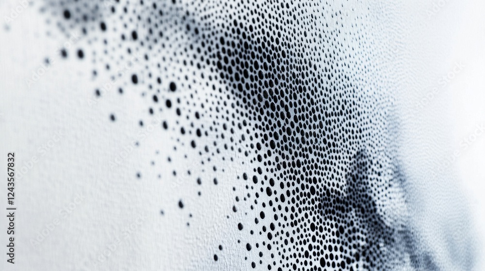 Poster monochromatic halftone dots transitioning from light to dark create a striking visual effect