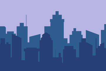 Fototapeta premium City skyline vector illustration. Urban landscape cityscape in flat style. City silhouette. Cityscape backgrounds. Daytime city skyline.