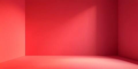 Obraz premium Red Room Corner Showing Light And Shadow
