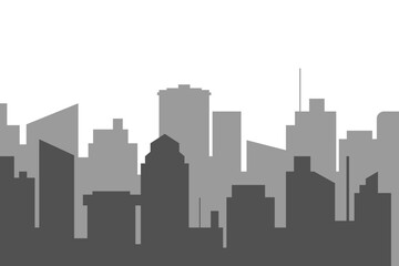 Naklejka premium City skyline vector illustration. Urban landscape cityscape in flat style. City silhouette. Cityscape backgrounds. Daytime city skyline.