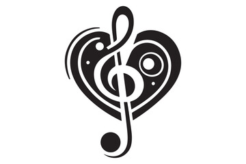 Heart music note logo