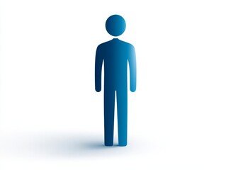 3D man with blue eyes standing on white background symbolizing leadership and teamwork