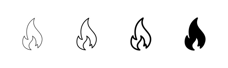 Fire icon vector isolated on white background. Fire flame icon template. Fire flames symbol vector