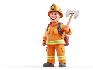 Dedicated fireman in protective gear working diligently with shovel at the scene