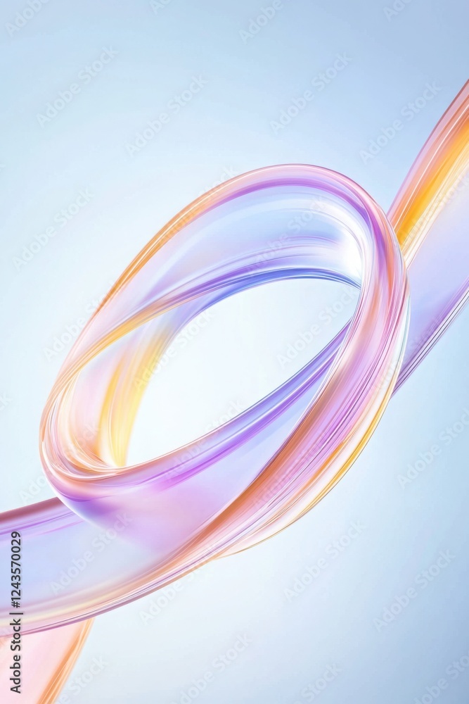 Poster light trails swirling and intertwining, forming a colorful loop against a soft gradient backdrop
