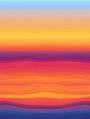 Fototapeta premium Abstract Sunset Landscape With Wavy Horizontal Stripes