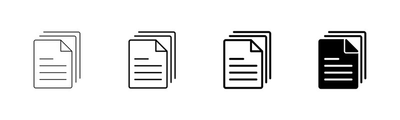 Document icon vector isolated on white background. Paper icon. File Icon