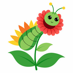 Caterpill wite background 