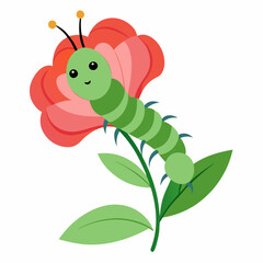 Caterpill wite background 