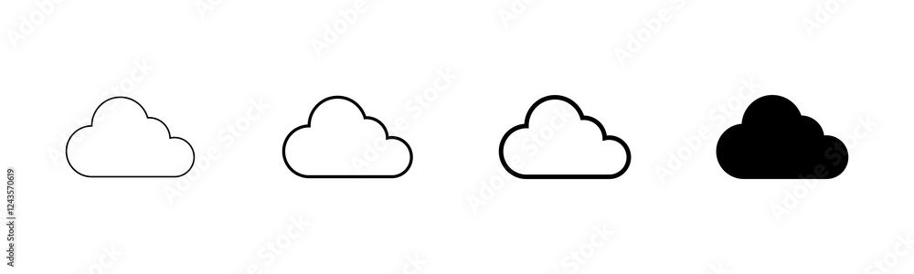 Aufkleber cloud icon vector isolated on white background. cloud computing icon