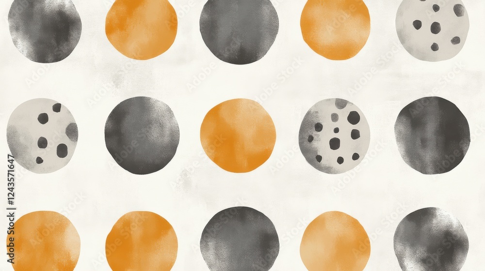 Aufkleber Elegant muted gray and orange dots create a stylish pattern on a soft background suitable for various designs