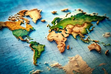 Minimalist World Map: Tilt-Shift Travel Background for Agencies