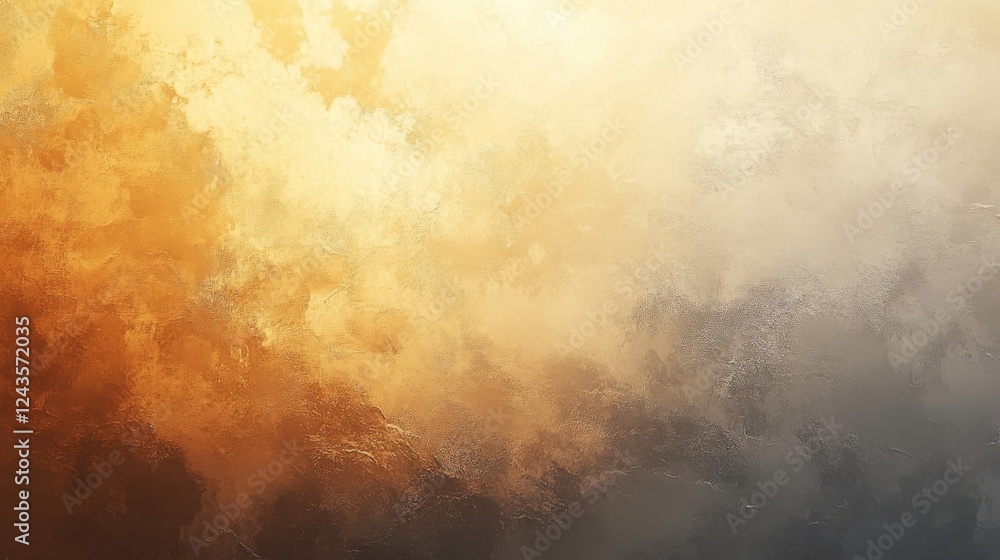 Aufkleber elegant pastel amber and gray uneven patches creating a soft, abstract landscape in warm and cool hu