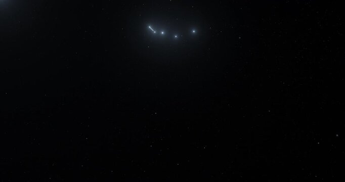 Lacerta constellation in the outer space