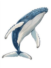 Majestic Humpback Whale Breaching in Clear Blue Waters Artwork