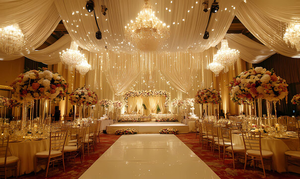 Modern Wedding Planner Creating a Luxurious Malay Ballroom Setup for an Unforgettable Event