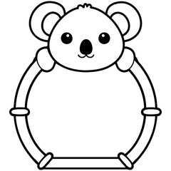 Cute Panda Frame Vector Graphic Art Illustration