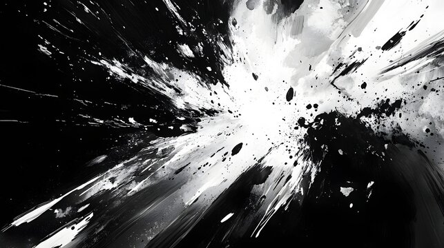 Dramatic monochrome wallpaper design with bold comic inspired ink strokes high impact black and white composition and a strong visual presence for modern edgy and expressive spaces