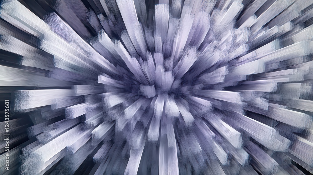 Poster radiating abstract pencil strokes create an explosion of texture and movement in a monochromatic spa