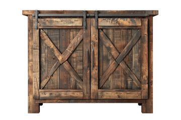 Rustic Barnwood Cupboard Design Idea on transparent background