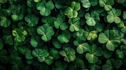 Lush Green Shamrocks for St. Patrick's Day Celebration Background