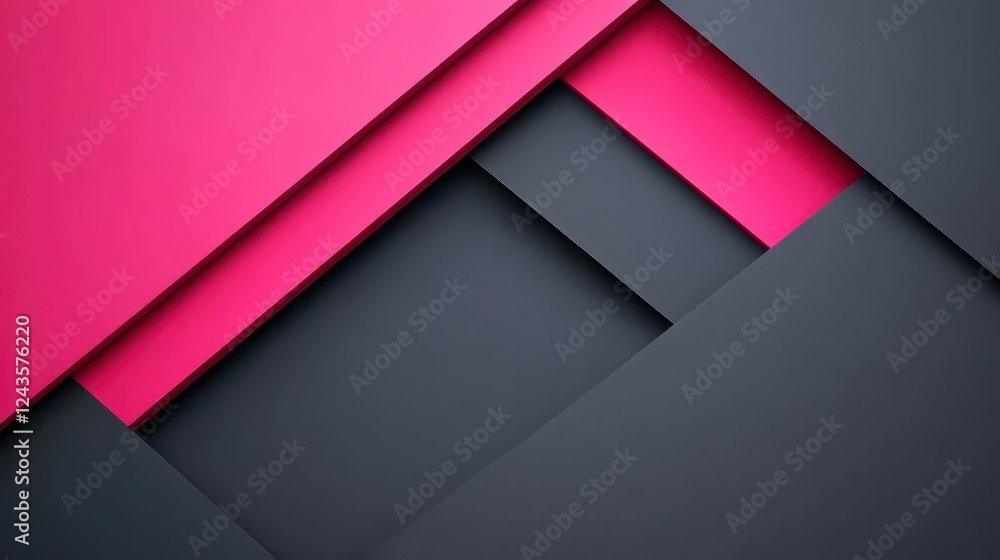 Fototapete abstract geometric background using overlapping pink and dark gray shapes creating a dynamic composi