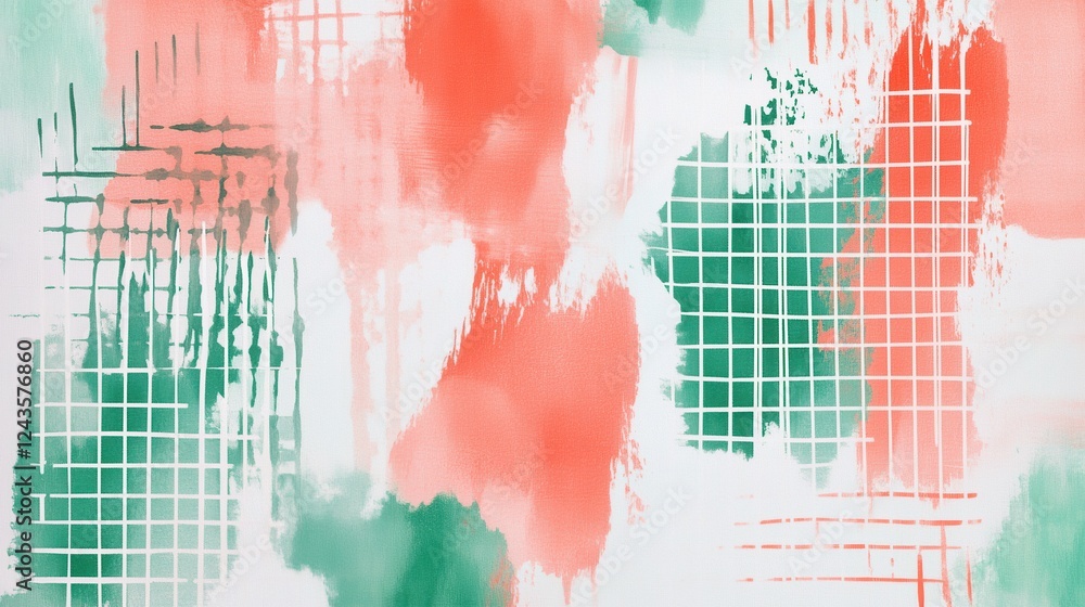 Aufkleber abstract composition of pencil strokes creating a vibrant interplay between soft hues of peach and g