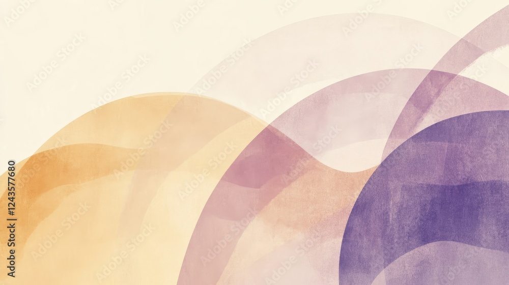 Poster Exploring the harmony of pastel amber arcs in abstract pencil strokes showcasing dynamic shapes and fluid movement
