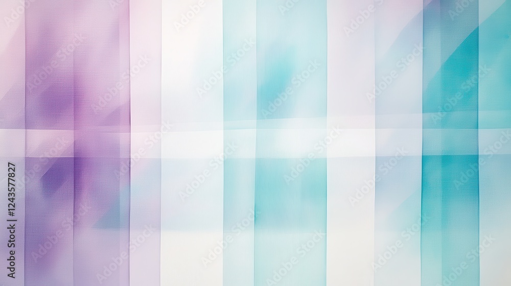 Aufkleber Soft pastel grids in teal and lavender creating a serene abstract pattern for modern decor