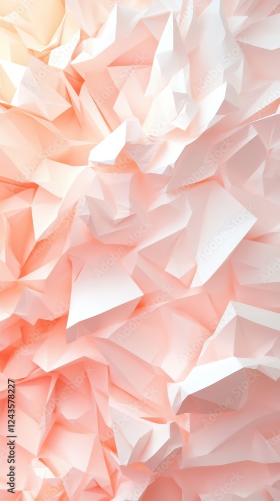Leinwandbilder abstract low-poly coral texture with soft shades and intricate geometric patterns