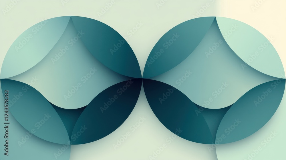 Poster abstract gradient design seamlessly transitions between soft teal tones, creating a modern visual fl