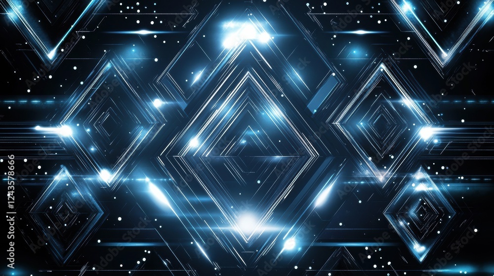Poster futuristic gradient background with glowing shapes and abstract patterns for digital design