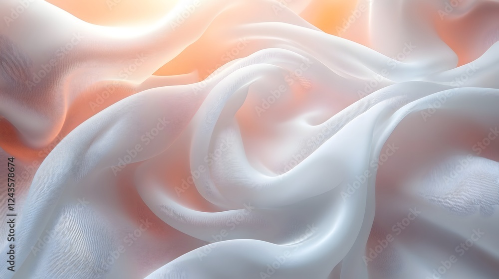 Poster delicate pastel fabric swirls and curves create a mesmerizing abstract backdrop evoking a sense of t