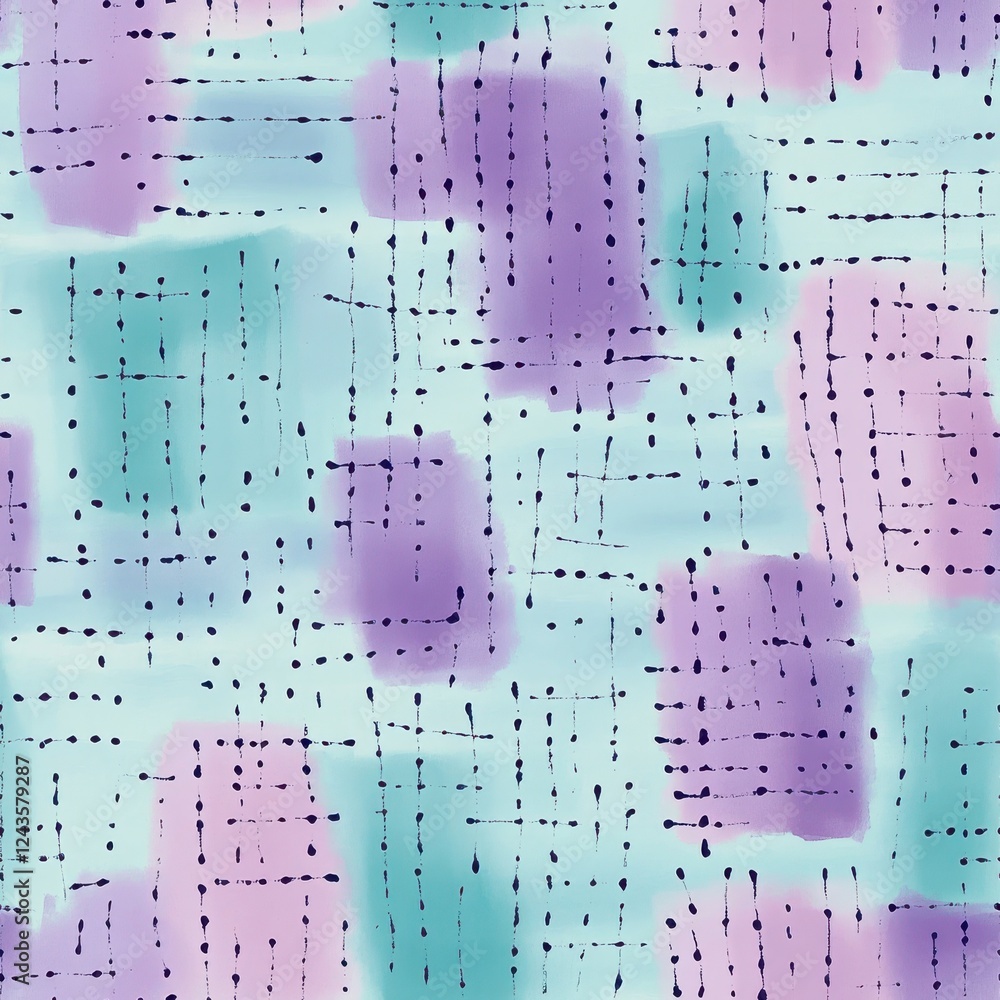 Poster colorful abstract watercolor doodles create a whimsical artistic pattern with soft textures and vibr