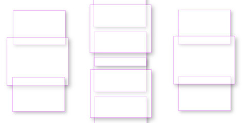 Obraz premium Simple Square cube box plate board on white wall background. 3d rendering. Multiple Horizontal Business Card Modern Mockup for Branding Presentation, Corporate Identity, Advertising, Graphic design.