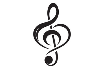 Heart music note logo