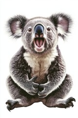 Naklejka premium Playful Koala with Open Mouth and Expressive Eyes Captivating Nature