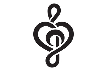 Heart music note logo