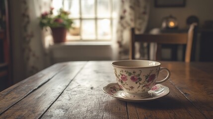 Rustic style tea cup, offering a sense of nostalgia