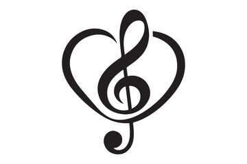 Heart music note logo