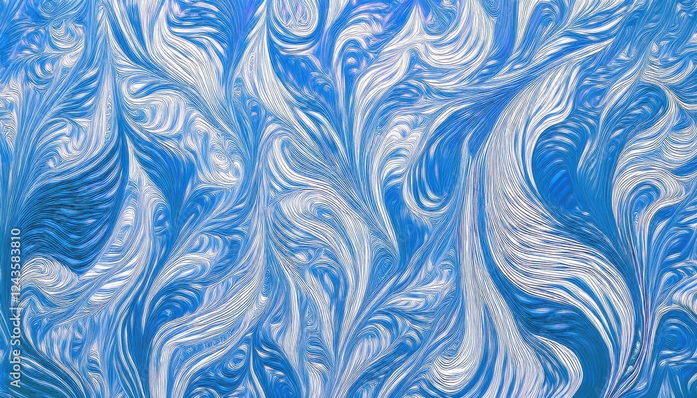 Poster swirling blue and white abstract texture with dynamic brushstroke effect, perfect for background