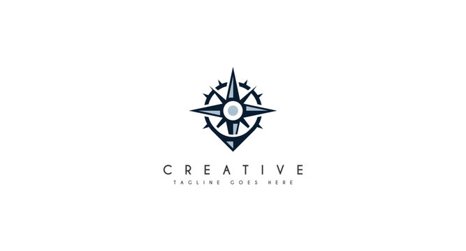 Compass Point Icon Logo Design vector inspiration Element