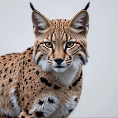 Obraz premium Lynx tan and brown on plain white background